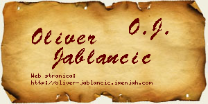 Oliver Jablančić vizit kartica